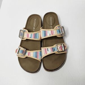 Maddengirl Womens Double Strap Sandal in Multi Raff Color, Size 6.5, BRAND NEW
